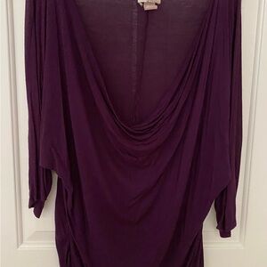 Women’s 1X Draped Deep Plum Top